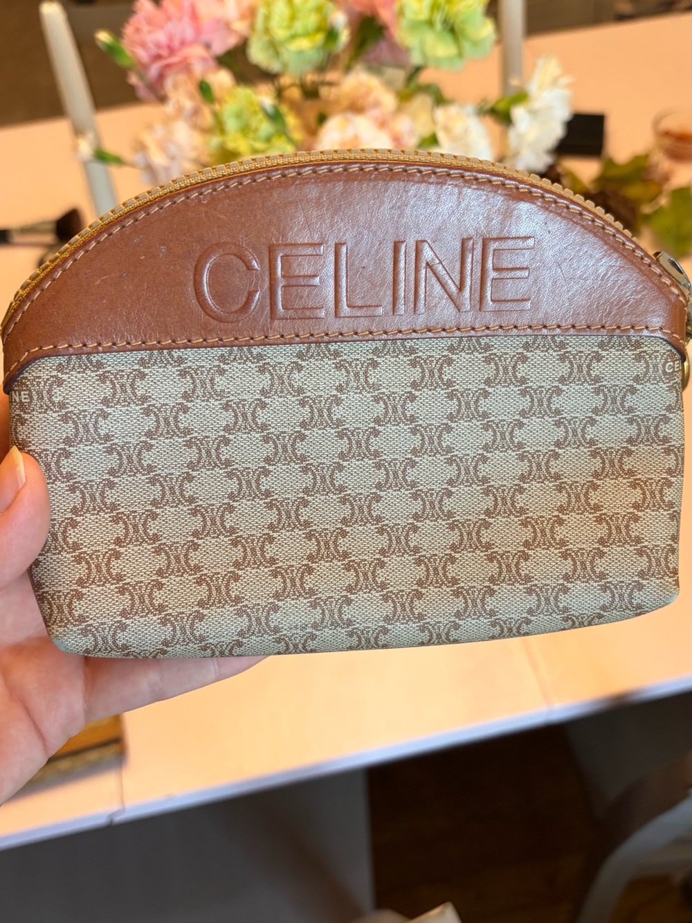 Vintage Celine Pouch with Tan trim